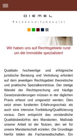 Vorschau der mobilen Webseite www.ra-diemel.de, Diemel