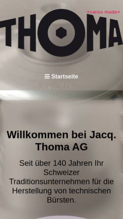 Vorschau der mobilen Webseite www.thomabuersten.ch, Jacq. Thoma AG