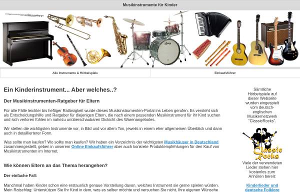 Vorschau von musikinstrumente-fuer-kinder.de, Musikinstrumente für Kinder
