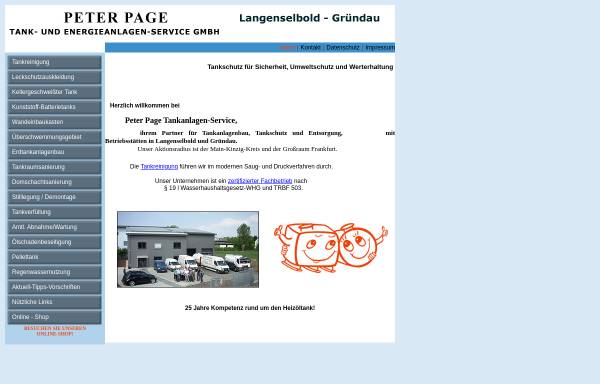 Vorschau von www.page-tankanlagen-service.de, Peter Page Tankanlagen-Service GmbH