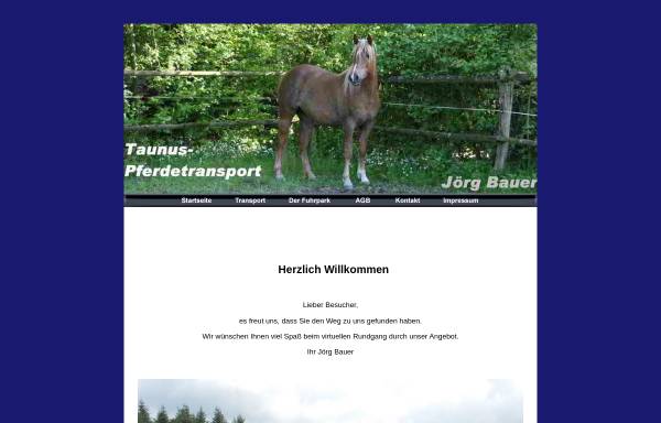 Vorschau von www.taunus-pferdetransport.de, Taunus Pferdetransport Jörg Bauer
