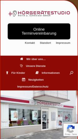 Vorschau der mobilen Webseite www.hoergeraetestudio.de, Hörgerätestudio Herth und Schneider