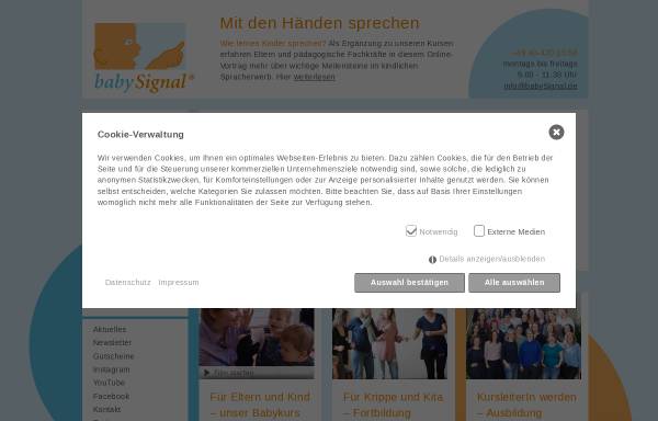Vorschau von www.babysignal.de, Babyzeichensprache