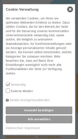 Vorschau der mobilen Webseite www.babysignal.de, Babyzeichensprache