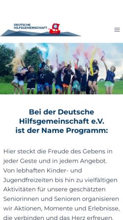 Vorschau der mobilen Webseite www.deutsche-hilfsgemeinschaft.de, Deutsche Hilfsgemeinschaft e.V.