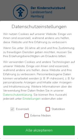 Vorschau der mobilen Webseite www.kinderschutzbund-hamburg.de, Hamburger Kinderschutzbund