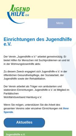 Vorschau der mobilen Webseite www.jugendhilfe.de, Jugendhilfe e.V.