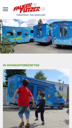 Vorschau der mobilen Webseite www.falkenflitzer.de, Spielmobil Falkenflitzer