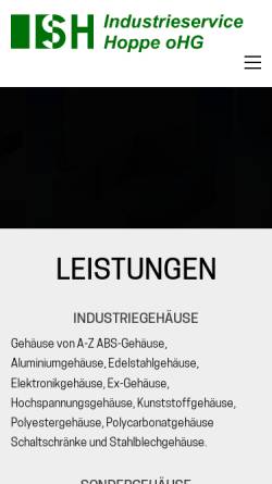Vorschau der mobilen Webseite www.hoppe-ohg.de, Industrieservice Hoppe oHG