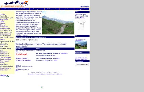 Vorschau von www.alpenueberquerungen.de, Alpenüberquerungen mit dem Mountainbike