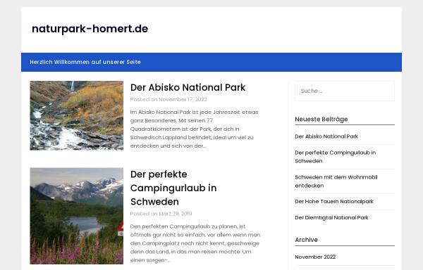 Vorschau von www.naturpark-homert.de, Naturpark Homert