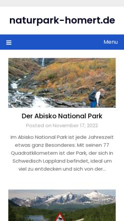 Vorschau der mobilen Webseite www.naturpark-homert.de, Naturpark Homert