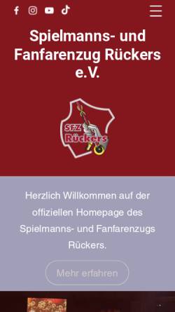 Vorschau der mobilen Webseite www.spielmannszug-rueckers.de, Spielmanns- und Fanfarenzug Rückers e.V.