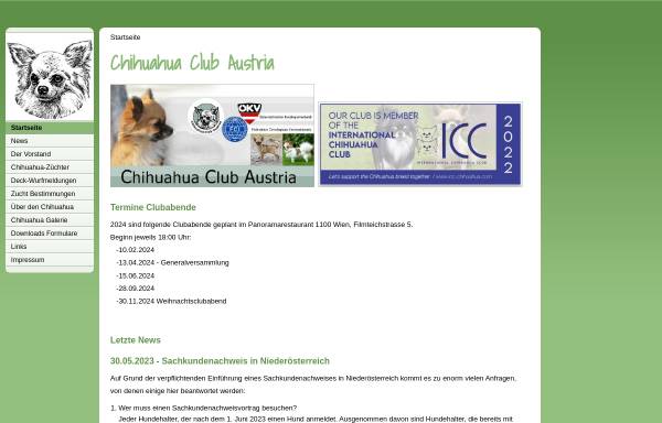 Vorschau von www.chihuahuas.at, Chihuahua Club Austria