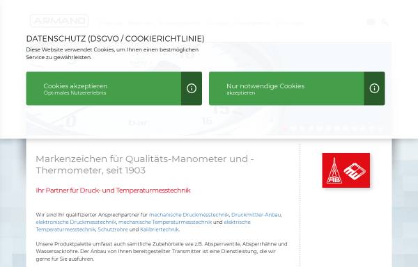Vorschau von www.manometer-thermometer.de, Armaturenbau GmbH und Manotherm Beierfeld GmbH