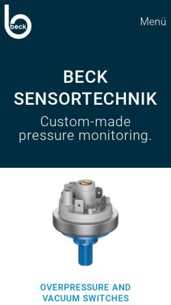 Vorschau der mobilen Webseite www.beck-sensors.com, Beck GmbH