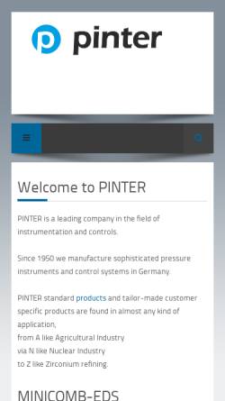 Vorschau der mobilen Webseite www.pinter-gmbh.com, Pinter Mess- und Regeltechnik GmbH