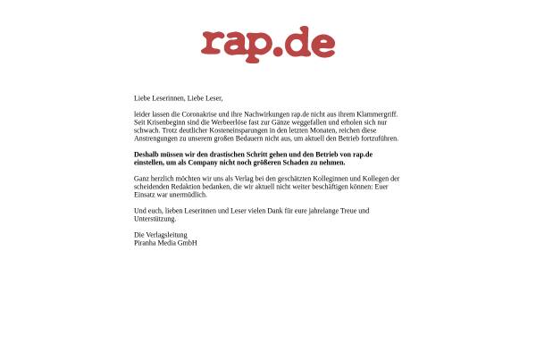 Vorschau von rap.de, Rap.de