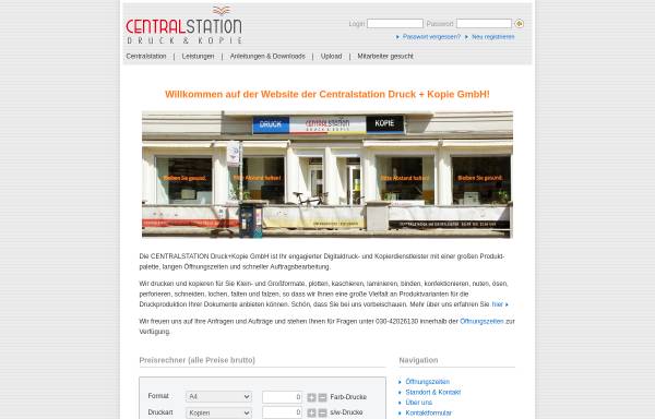 Vorschau von www.centralstation-berlin.de, Centralstation Druck und Kopie