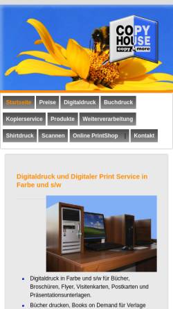 Vorschau der mobilen Webseite www.copyhouse.de, Copy House