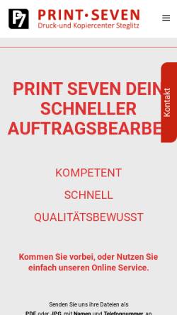 Vorschau der mobilen Webseite www.printseven.de, Kopierservice in Steglitz GbR