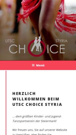 Vorschau der mobilen Webseite www.tsc-choice.at, Union Tanzsportclub Choice Graz