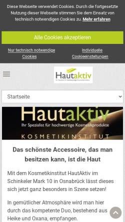 Vorschau der mobilen Webseite www.hautaktiv-kosmetik.de, HautAktiv Kosmetik und medizinische Fußpflege