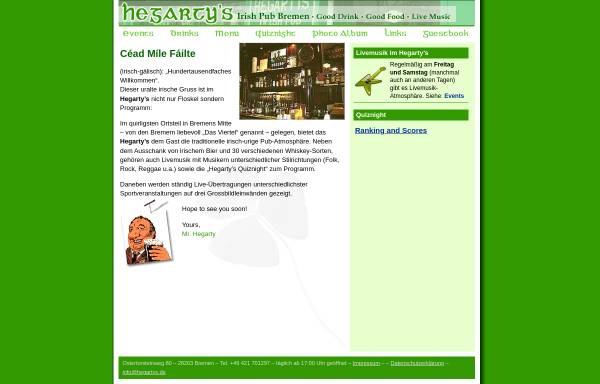 Vorschau von www.hegartys.de, Hegarty's Irish Pub Bremen