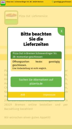 Vorschau der mobilen Webseite www.pizza-out.de, Pizza-Out