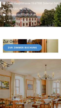 Vorschau der mobilen Webseite hotel-kollektur.de, Hotel Kollektur