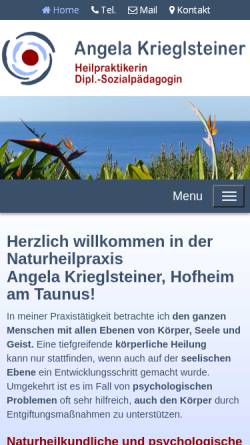 Vorschau der mobilen Webseite www.heilpraktikerin-hofheim.de, Angela Kriglsteiner