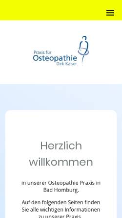 Vorschau der mobilen Webseite www.praxiskaiser.de, Dirk Kaiser - Praxis für Osteopathie und Naturheilkunde