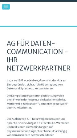 Vorschau der mobilen Webseite www.agdacom.ch, agdacom, AG für Daten-Communication