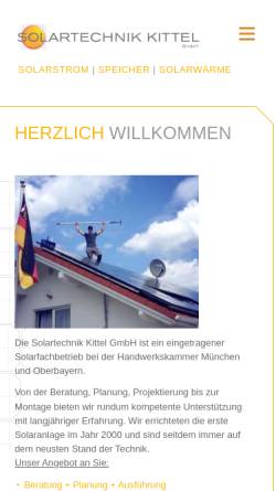 Vorschau der mobilen Webseite www.solar-kittel.de, Solartechnik Kittel
