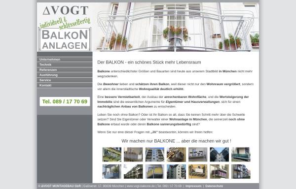 Vorschau von www.vogt-balkone.de, Vogt Montagebau