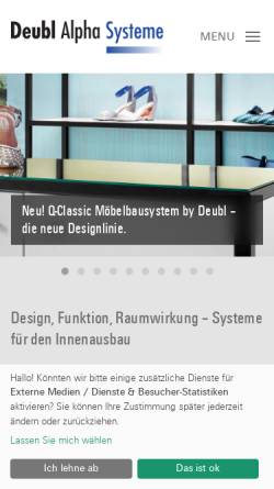 Vorschau der mobilen Webseite deubl-alpha.de, Deubl Alpha GmbH