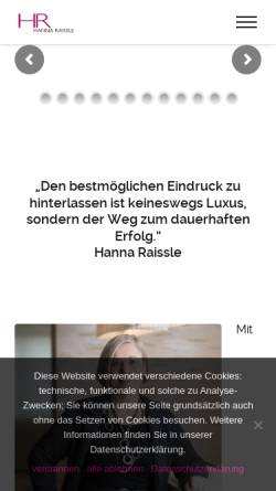Vorschau der mobilen Webseite hanna-raissle.de, Floristik und Dekoration