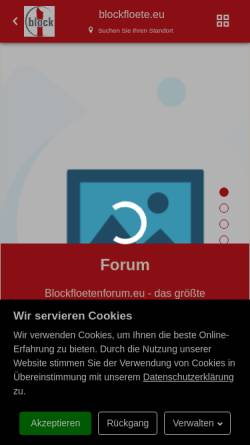 Vorschau der mobilen Webseite www.blockfloete-online.de, Blockfloete.eu - die Community