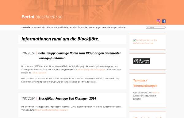 Vorschau von www.blockfloete.de, Portal Blockfloete.de