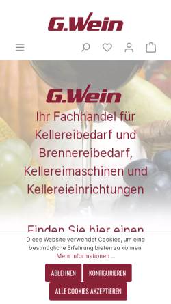 Vorschau der mobilen Webseite gwein.de, G. WEIN GmbH & Co.