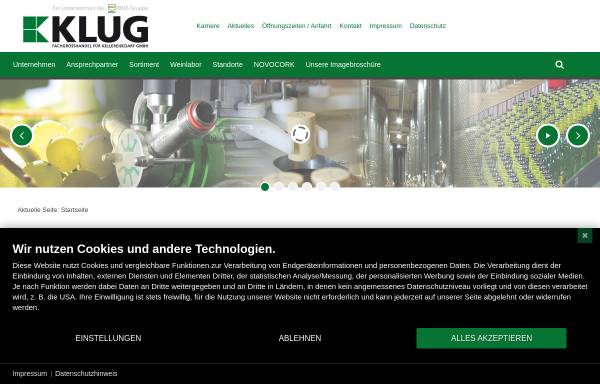 Vorschau von klug-gmbh.de, Klug Handels und Transport GmbH