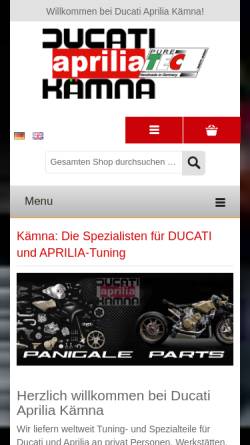 Vorschau der mobilen Webseite www.kaemna.de, Ducati Kämna