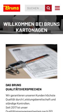 Vorschau der mobilen Webseite www.bruns-kartonagen.de, Bruns GmbH