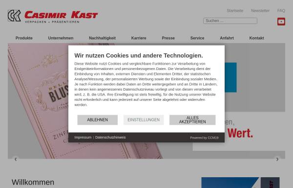 Vorschau von www.casimir-kast.de, Casimir Kast Verpackung und Display GmbH & CO. KG