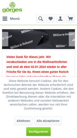 Vorschau der mobilen Webseite www.goerges.de, Görges GmbH & Co.KG