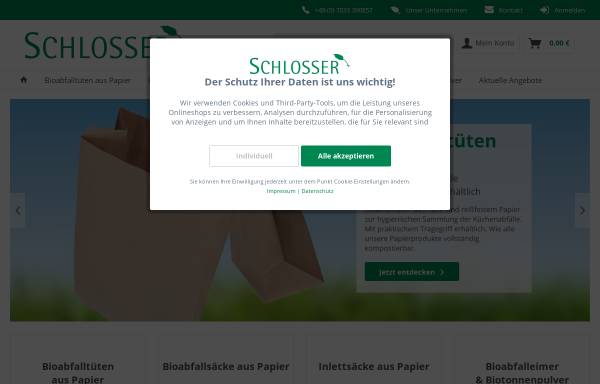 Vorschau von www.schlosser-tueten.de, Schlosser GmbH