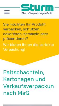 Vorschau der mobilen Webseite www.sturm-verpackungen.de, Sturm GmbH