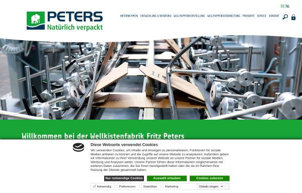 Vorschau von peters-wellpappe.de, Wellkistenfabrik Fritz Peters GmbH & Co. KG
