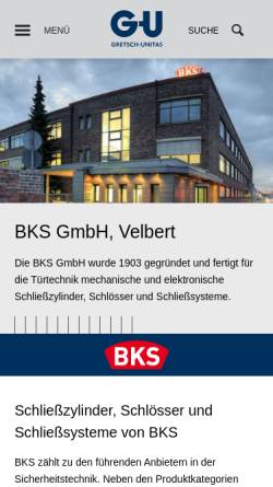 Vorschau der mobilen Webseite www.bks.de, BKS GmbH