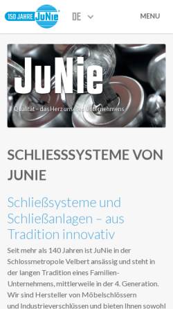 Vorschau der mobilen Webseite www.junie.de, JuNie GmbH & Co KG